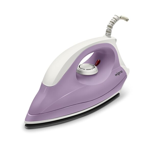 Wipro Gd205 Super Deluxe 1000 Watt Automatic Electric Dry Iron | Large Soleplate|Anti Bacterial German Weilburger Double Coated Soleplate | Quick Heat Up - 1000 Watts, Aluminium