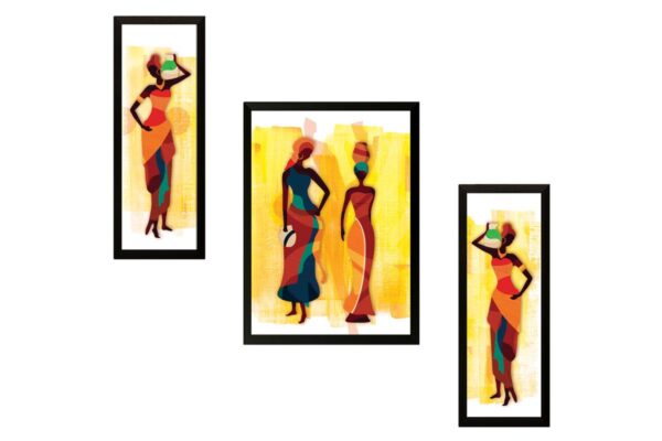 SAF paintings UV Textured Modern Art Print Framed Painting Set of 3 for Home Decoration – Size 35 x 2 x 50 cm SA7703