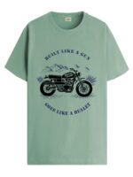 ADRO Men's Royal Bike Design Printed 100% Cotton T-Shirt - Regular Fit, Printed T-Shirts for Men