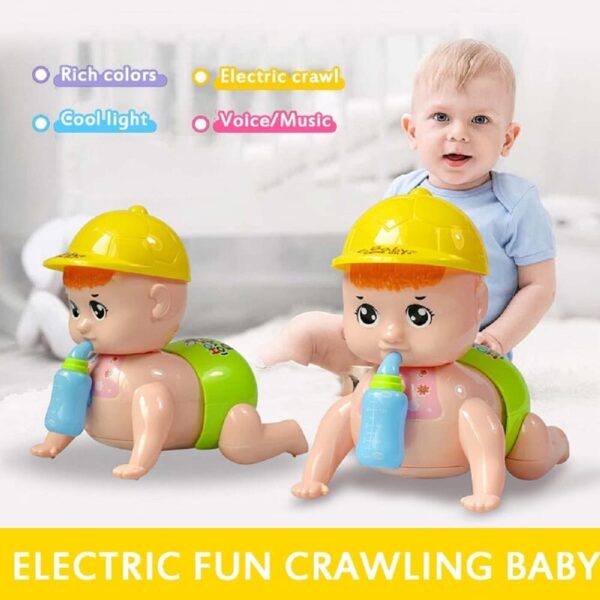 Rk Online Musical Talking Crawling Baby Toy for Babies Kids Infants - Dazzling Lights and Dynamic Sound - Colour as per Stock,Plastic,Pack of 1,Multi Color