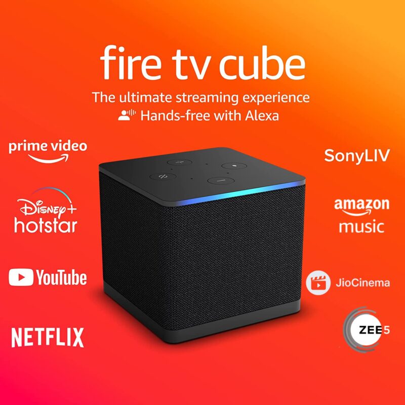 All-new Fire TV Cube | Hands-free streaming device with Alexa, Wi-Fi 6, 4K Ultra HD