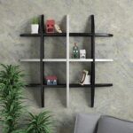 Kraftopedia® Globe Shape Wall Shelf Tier Rack Wall Mounted Shelf 6 Storage for Home Decoration Storage Kids Living Drawing Room Office (Black and White)