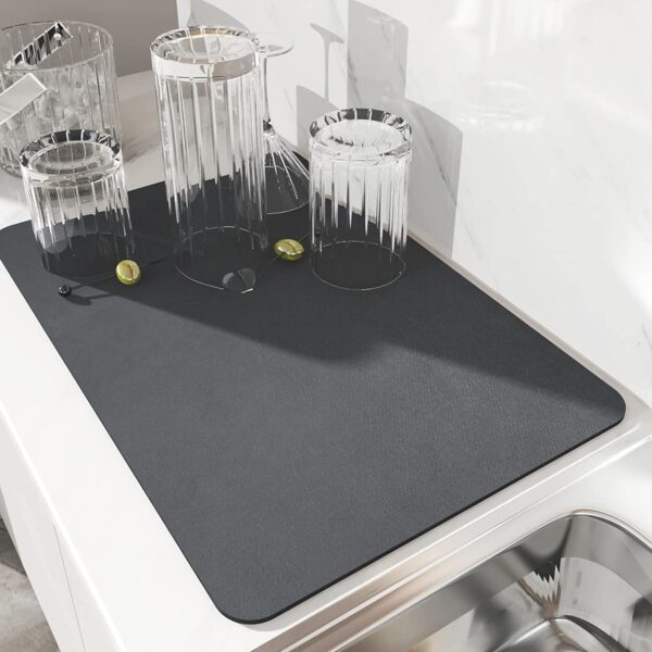 Waafy Drying mat for Kitchen Water Absorbent mat Drying mat for Kitchen Utensils Large Dry mat for Kitchen Utensils Drying mat Water Absorbent mats for Kitchen Items(50*40 cm)