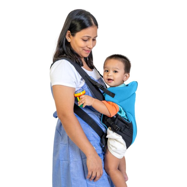 Mee Mee New Born Elegant Lightweight & Adjustable Baby Sling Carrier|4 Carry Position Baby Carrier with Padded Support for 0 to 2 Year Baby (Blue)