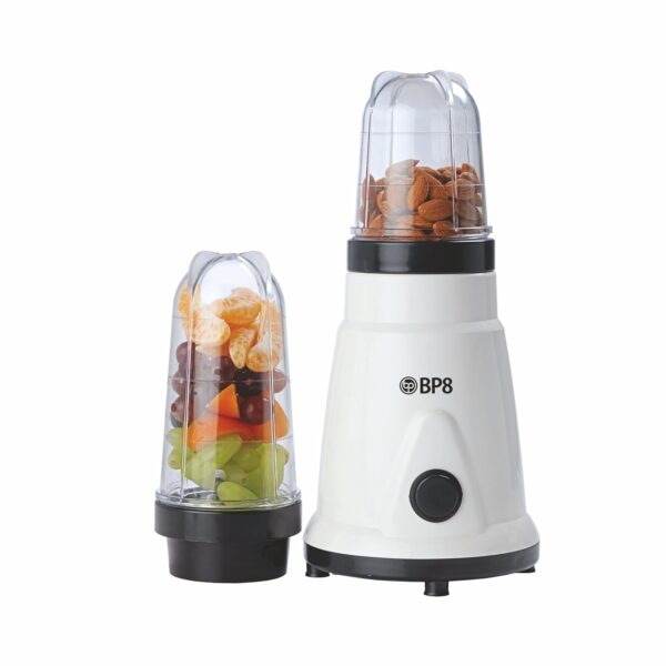 BP8 Nutri-blend Mixer, Grinder, Blender | Powerful 450W 18000 RPM Powerful Motor | Stainless Steel Blades | 2 unbreakable jars | 1 Years warranty | Complete Kitchen Machine | 100% Full Copper Motor