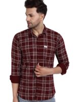 Majestic Man Slim Fit Cotton Casual Check Shirt for Men