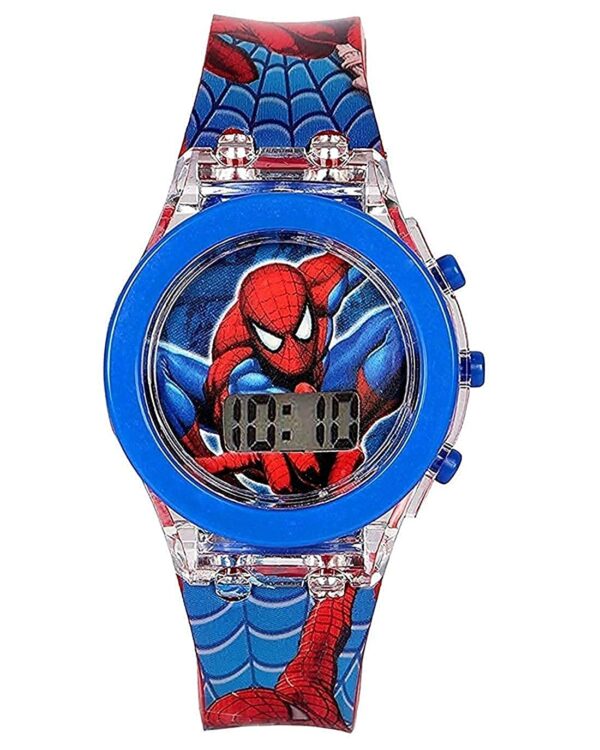 Emartos Rubber Spiderman Digital Kids Watches For Boys (Red Colored Strap) [3-7 Years]