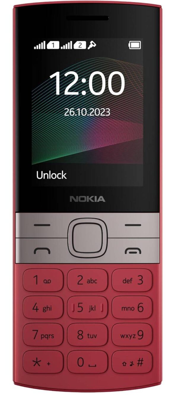 Nokia 150 Dual SIM Premium Keypad Phone | Rear Camera, Long Lasting Battery Life, Wireless FM Radio & MP3 Player and All-New Modern Premium Design | Red