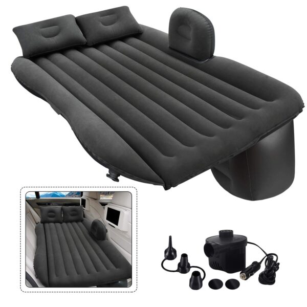 CrazyMart Inflatable Car Air Mattress, Portable Car Mattress with Pillows and Pump Kit, One-Piece Black Backseat Air Bed Fits Most Car Models for Travel, Trip, Hiking and Other Outdoor Activities Item Name (aka Title)