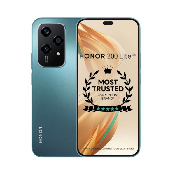 HONOR 200 Lite 5G (Cyan Lake, 8GB+256GB) | 108MP & 50MP Spotlight Portrait Camera | Flagship AMOLED Display | 3240Hz PWM Dimming | AI-Powered MagicOS 8.0 | Charger in The Box