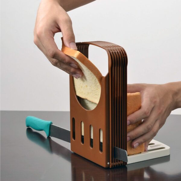 CALIST Foldable and Adjustable Bread Slicer Toast Loaf Sandwich Cutter Cutting Slicing Mold Baking Tools Kitchen Gadgets