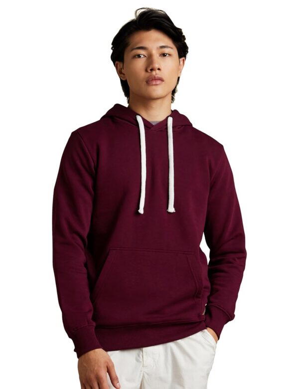 Amazon Brand - Symbol Men Cotton Blend Neck Hooded Sweatshirt