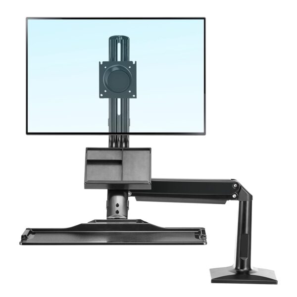 Rife North Bayou Height-Adjustable Sit-Stand Desk Workstation for 22/35 Inches Monitor Computer Riser Monitor and Keyboard Mounts (Black)