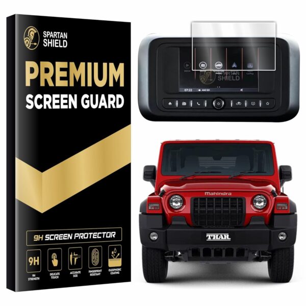 Spartan Shield Screen Guard For MAHINDRA THAR LX 7 INCH || 9H Infotainment System Protector || Car Audio Display Accessory || 4-Str Hard Top Convertible AT Diesel || Car Display Accessory [Not Tempered Glass]