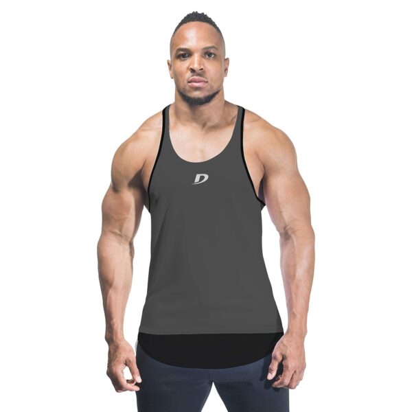 DECISIVE Fitness Men's Classic Solid 2 Tone Bottom Panel Stringer,Grey-Black