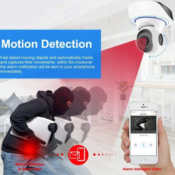 New HD 1080P Wireless WiFi Camera with 2 Way Audio and Upto 128 GB SD Card Support CCTV Camera, Black| Indoor Outdoor Both Usage