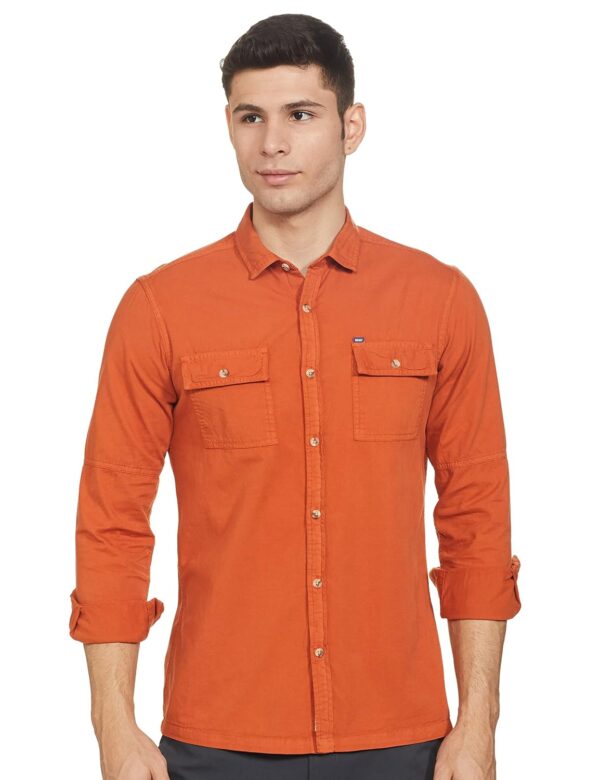 Amazon Brand - INKAST Men's Solid Regular Slim Fit Casual Shirt