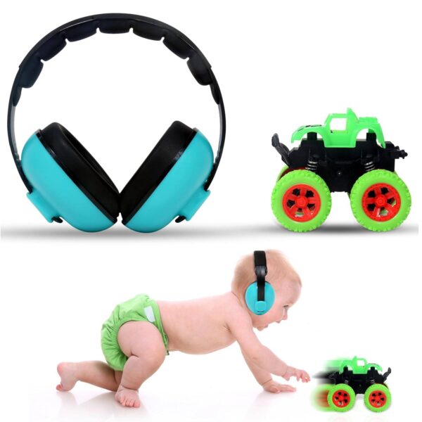 RATURISH Noise Cancelling Earmuffs for Kids with FREEMonster Truck Toy – Adjustable Hearing Protection Headphones for Toddlers & Children | Premium Ear Defenders for Autism, Travel, Concerts Flight