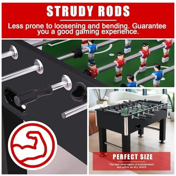 BOOT BOY Foosball Table II Strong Sturdy 48 Inch Soccer Table for Adults II Well Deffended Indoor Football Table for Aggressive Games at Home, Office, CO - Living & CO-Working (48" 24" 33.5 / L*B*H)