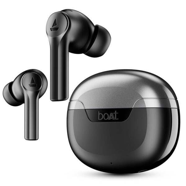 boAt Airdopes 300, Cinematic Spatial Audio, 50HRS Battery, 4Mic AI ENx, Fast Charge, App Support, Low Latency, IPX4, v5.3 Bluetooth Earbuds, TWS Ear Buds Wireless Earphones with mic (Gunmetal Black)