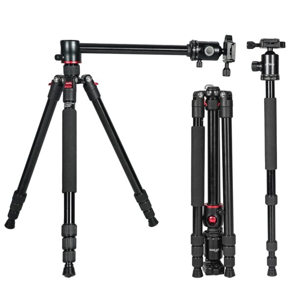 HIFFIN® HF-550 Professional Aluminum Tripod & Monopod with 152CM Max Height | Swivel Ball Head, 4-Section Adjustment, 7kg Load Support | Perfect for DSLR & Video Camcorders