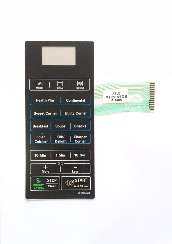 Able MH2344DB (B) Microwave Oven Membrane Keypad (Black)