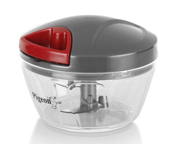 Pigeon Plastic Mini Handy and Compact Chopper with 3 Blades (12683, 400 ml, Grey)