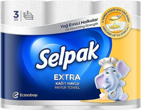 SELPAK Calorie Absorber Paper Towel Kitchen Roll Tissue 3ply 3rolls/pack