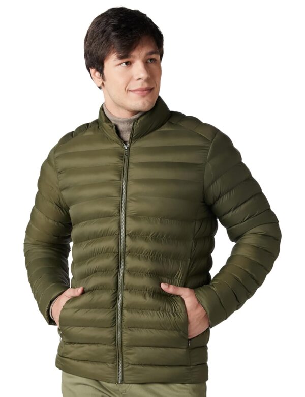 Amazon Brand - Symbol Mens Nylon Quilted Puffer Standard Length Jacket