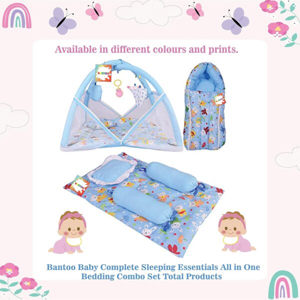 Bantoo Baby Bed New Born Baby Bedding Set | Baby Sleeping Bag | Carry Bag | Baby Beds | Mattress | Nest Bed | Mosquito Net | Sleeping Essentials | Carrier Nest | Infants | Gift Combo (0-6 Months)