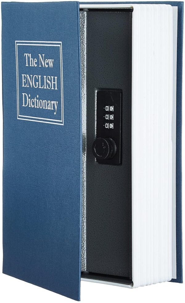 AmazonBasics Book Safe with Combination Lock, Blue