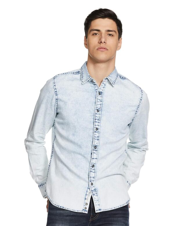 Amazon Brand - INKAST Men's Slim Fit Denim Shirt