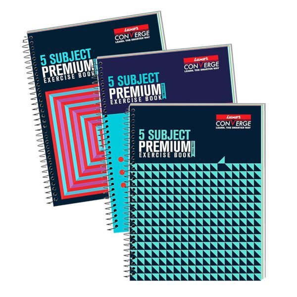 Luxor 1 Subject Premium Exercise Notebook | Spiral Binding | Single Ruled | 60 gsm Paper | Pages - 160 | 18Cm X 24 Cm | Pack of 3 | Perfect for School, Home & Office | Pro & Student-Friendly