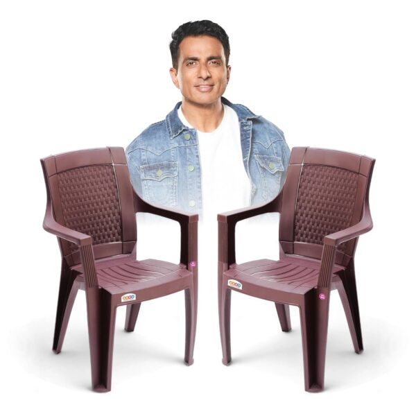 AVRO FURNITURE 7756 Plastic Chair | Set of 2 | Matt and Gloss Pattern | for Dining Room, Bedroom, Kitchen, Living Room | Bearing Capacity up to 150Kg | Strong & Sturdy Structure