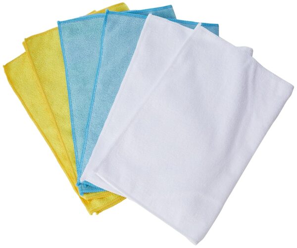 amazon basics Microfiber Cleaning Cloth - 222 GSM (Pack of 6), Multicolor- 40cm X 30cm