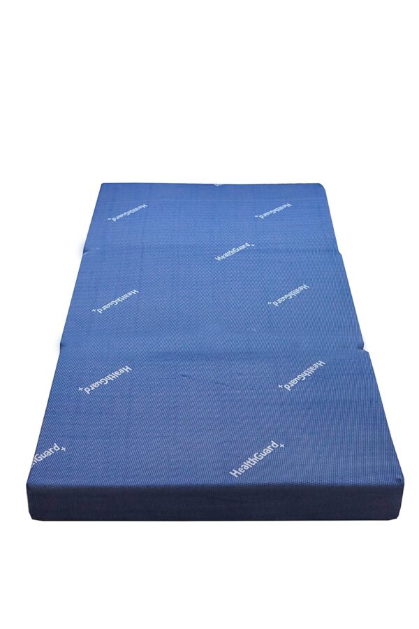 SPINEHEAL MATTRESS Tri-Fold 5 Inch Single Bed Size, 3 Fold Medium Firm Orthopedic Travelling Mattress (Blue, 72 X 36 X 5 Inches, Foam)