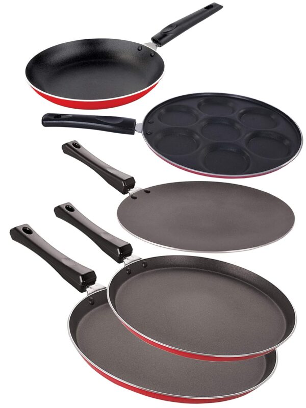 Nirlon Non-Stick Aluminium Odor Free 5 Piece Chemical Free Kitchen Essential Combo Gift Set