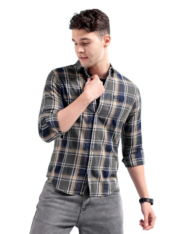 The Indian Garage Co Men Slim Fit Checkered Casual Shirt