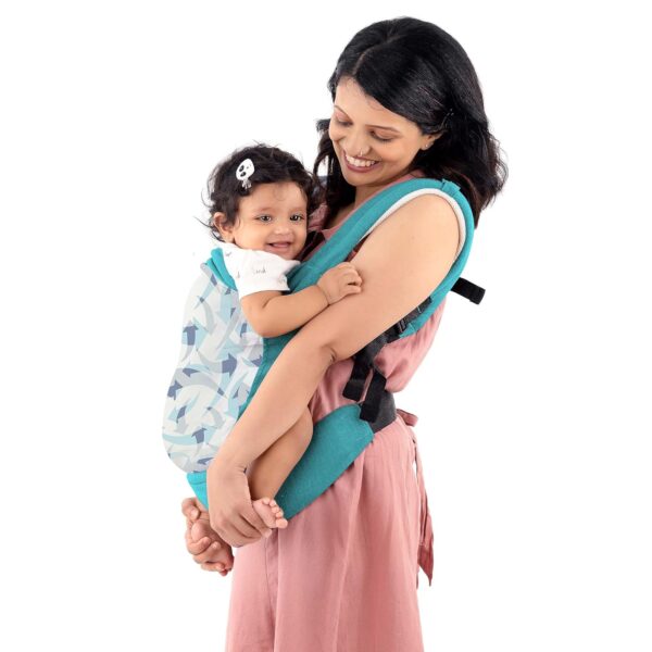 LuvLap Adore Baby Carrier with 2 Carry Positions, Carrier for 4 to 24 Months Baby, Breathable Skin Friendly Premium Fabric, Adjustable Newborn to Toddler Carrier, Max Weight Upto 18 Kgs (Light Blue)