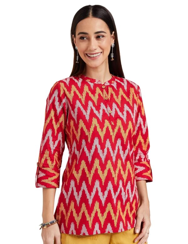 Amazon Brand - Myx Women's Printed Regular Cotton Short Kurti