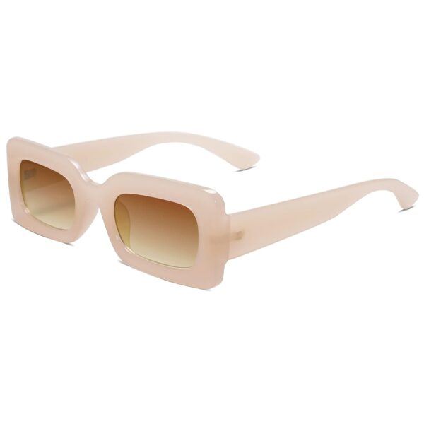 SOJOS Retro 90s Nude Rectangle Sunglasses For Women Trendy Chunky Glasses