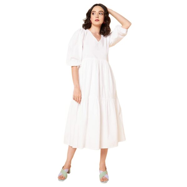 HIGH STAR Women's Cotton Pleated Maxi Casual Dress