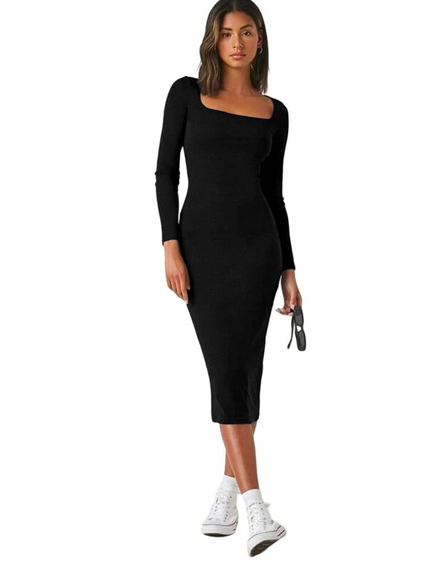 Women's Midi Western Bodycon Dress | Elegant Long Sleeve Dress for Girls | Stylish Dress for Festivals, Parties & Special Occasions