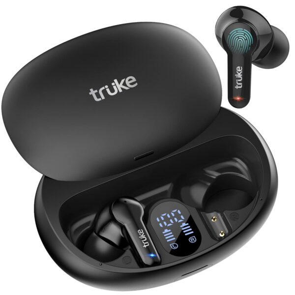 truke Buds S1 Bluetooth Truly Wireless In Ear Earbuds with Mic with Environmental Noise Cancellation(ENC) & Quad MEMS for Clear Calls Up to 72hrs of Playtime Premium Sliding Case Low Latency 5.1 IPX4