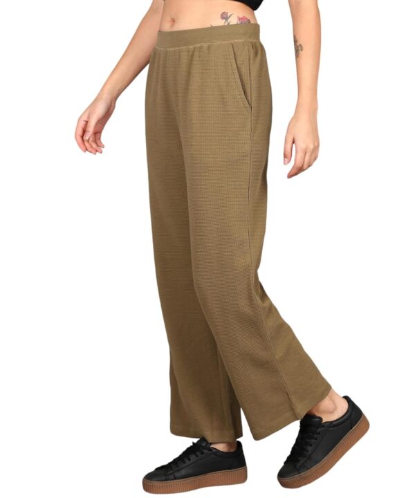 Alan Jones Clothing Women's Solid Stretch Waffle Straight Pants