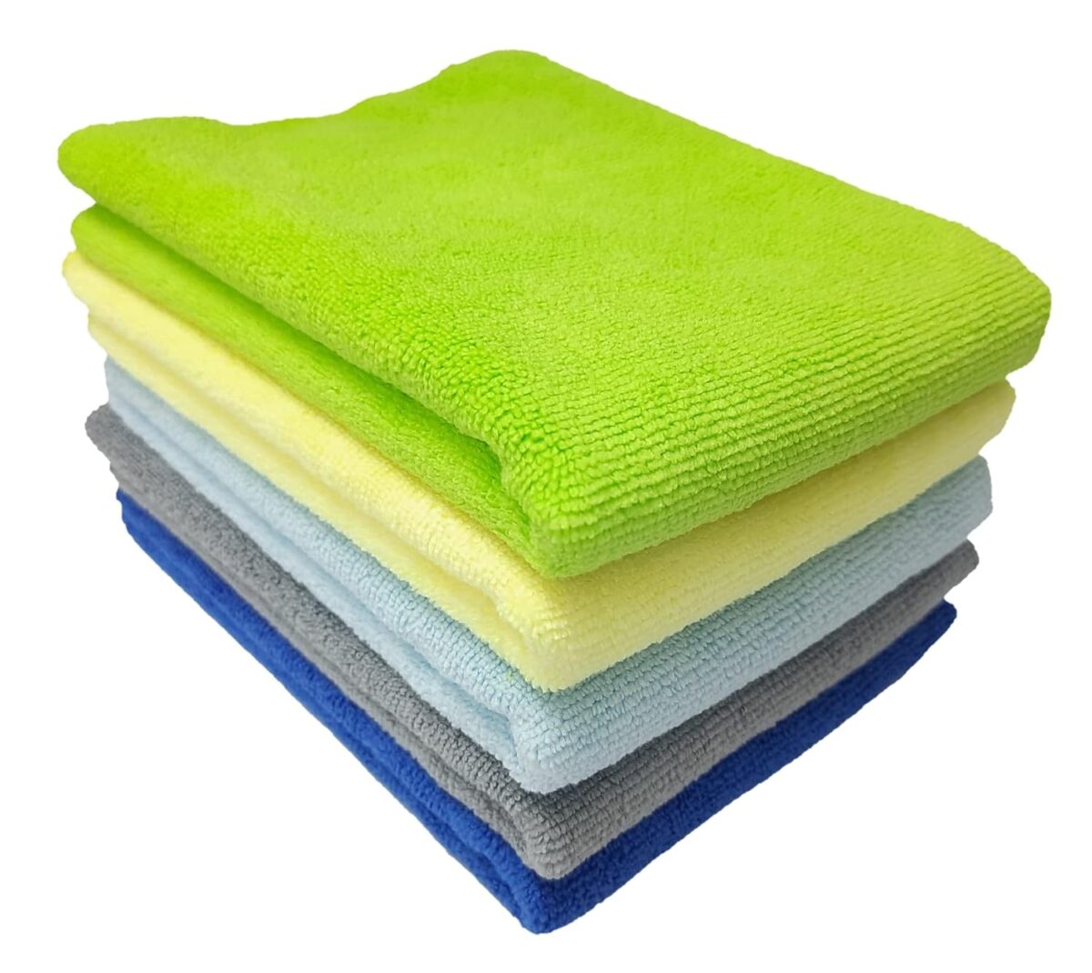 SOBBY 5 Pcs Micro Fiber Cloth for car Cleaning, Microfiber Clothes, dusting Cloth for Home and ktichen Cleaning, Super Soft lint & Streak Free Reusable Absorbent Cloths (40x40cm, 340 GSM, Multicolor)