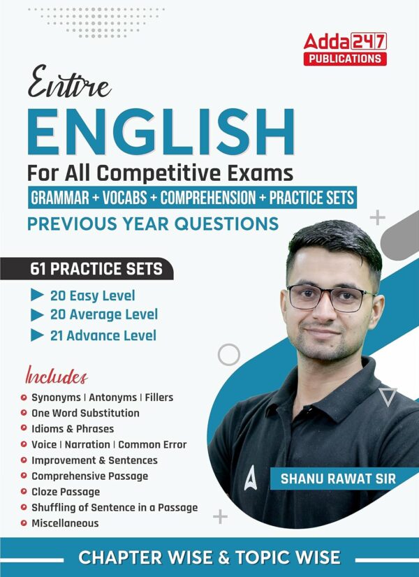 Entire English for All Competitive Exams |GRAMMAR|VOCABS|COMPREHENSION| 61 PRACTICE SETS (Printed Edition) By Adda247