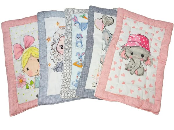 Newborn Baby Pom Pom Cotton Baby Bedsheet | Godari | Crib Sheet | Cradle Bed | Changing Baby Mat Godadi | Cartoon Mattress |Fitted Crib Sheet for Kids|Mini Sleeping Mat for Kids (Pack of 5)