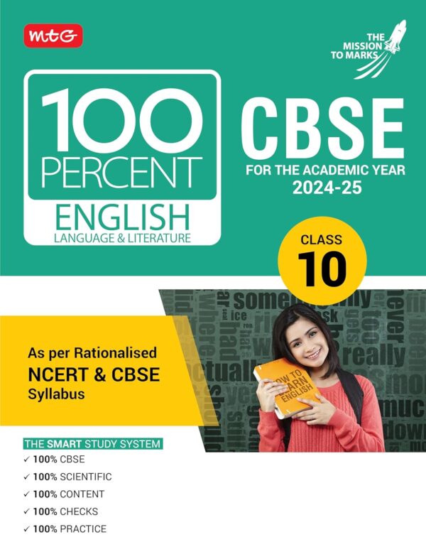 MTG 100 Percent English Language & Literature For Class 10 CBSE Board Exam 2024-25 | Chapter-Wise Self-evaluation Test Theory Diagrams Available All in One Book | As Per Rationalised NCERT & CBSE Syll [Paperback] MTG Editorial Board