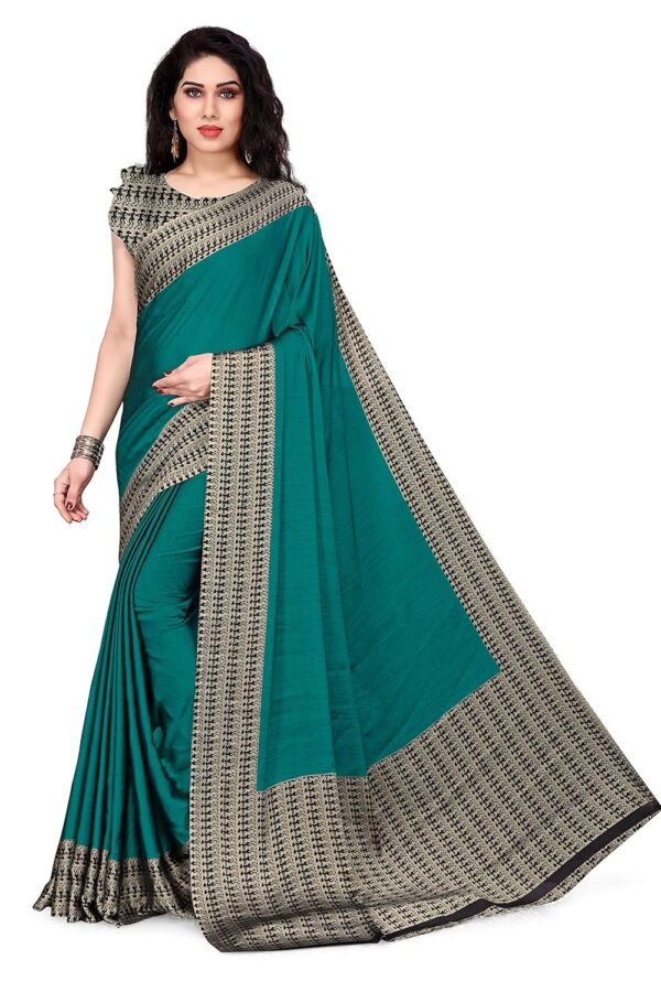 MIRCHI FASHION Women's Chiffon Fancy Tribal Warli Pattern Border Printed Saree with Blouse Piece